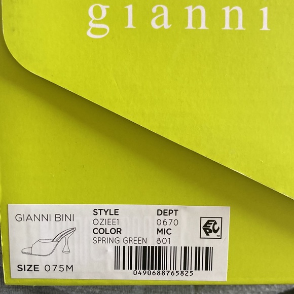 UEC Gianni Bini Oziee Vinyl Sculptural Heel Sandals Spring Green size 7.5 - Picture 8 of 10